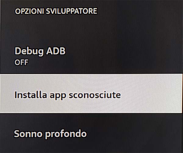 fire stick app sconosciute